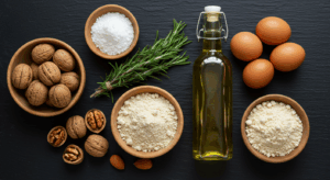 Ingredientes do Pão Low Carb de Nozes com Alecrim